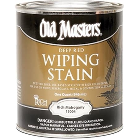 Old Masters 15004 Deep Red Rich Mahogany Wiping 240 Voc Stain - 1 Quart